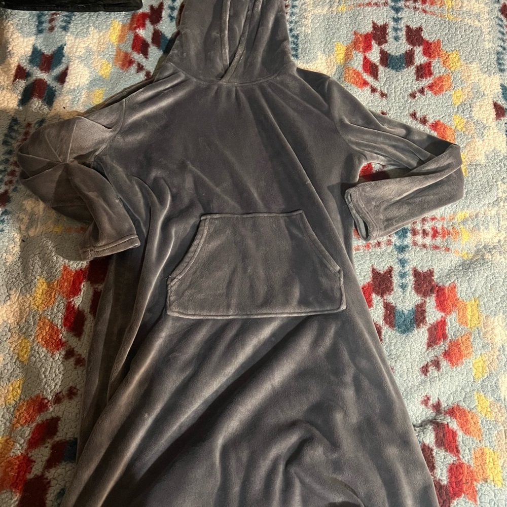 Gray Plush Robe